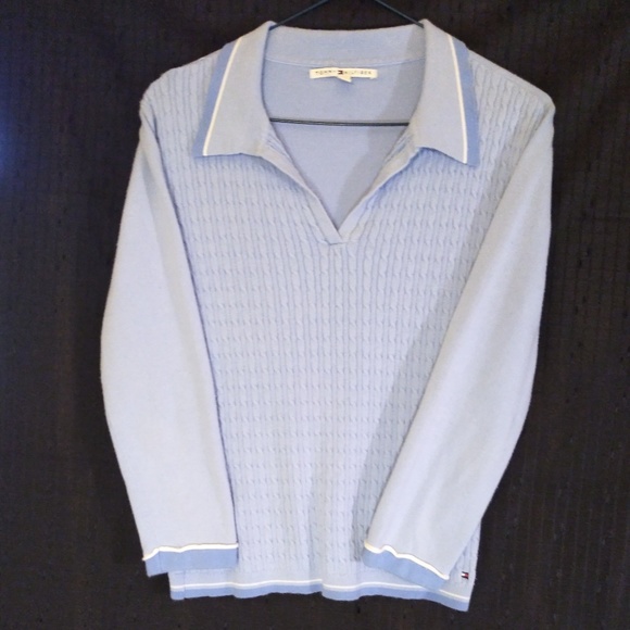 Tommy Hilfiger Womans Collared V-Neck Sweater - Picture 1 of 6